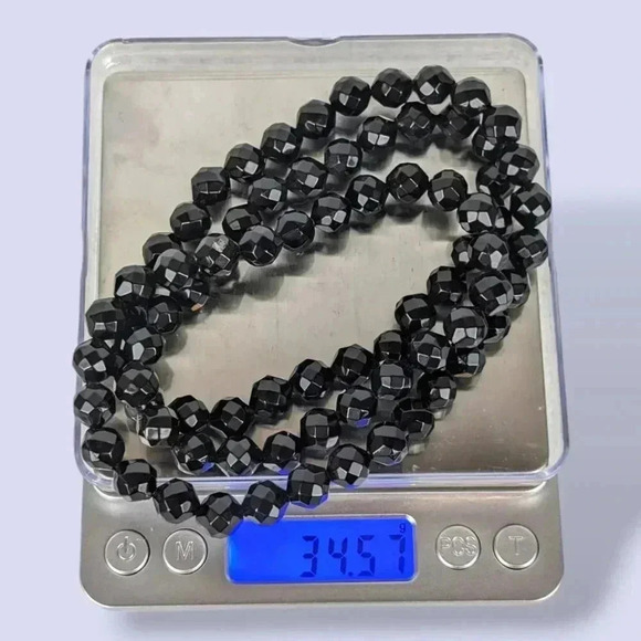 (2/$20) Faceted Black Bead Necklace - Picture 4 of 4